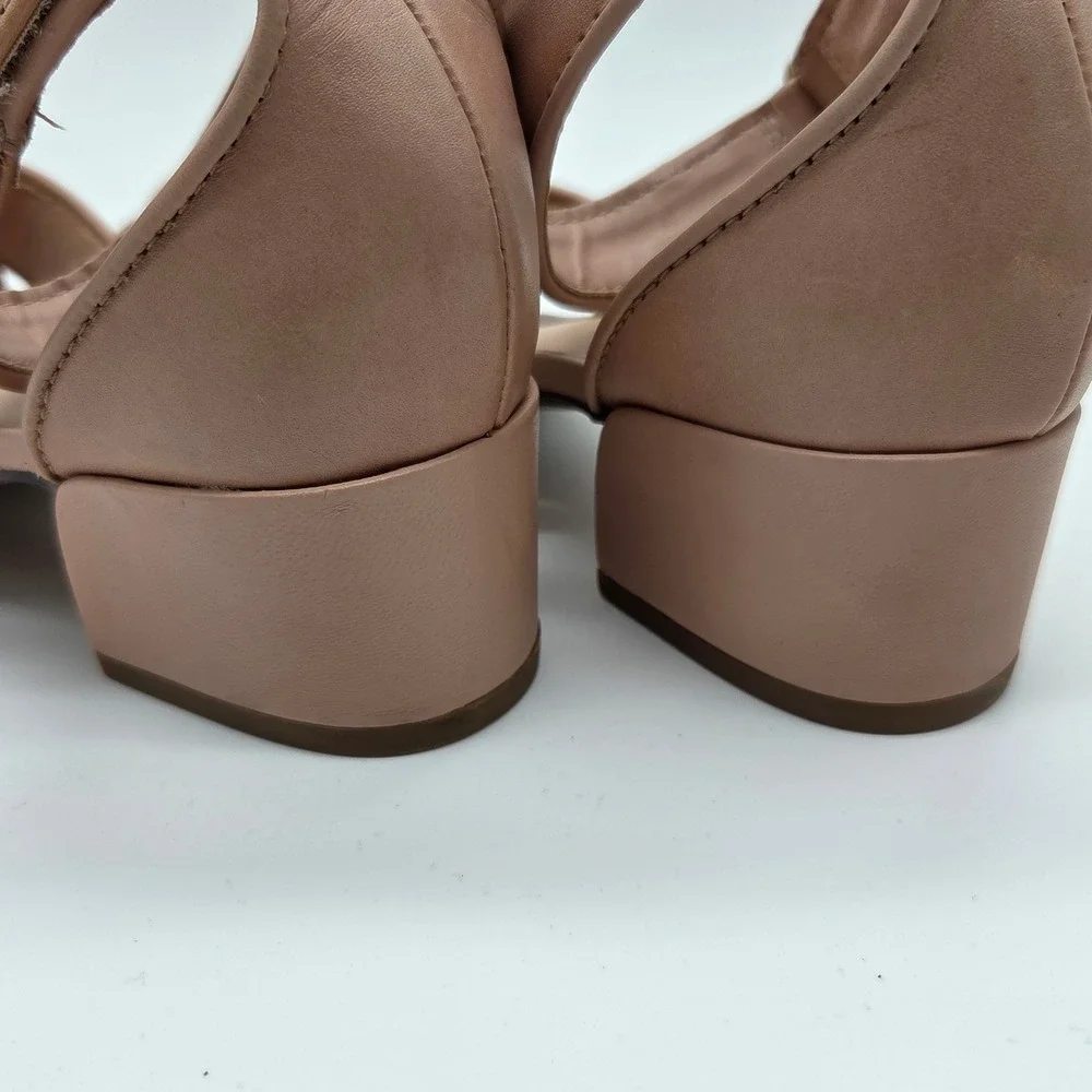 Clarks Caroleigh Rise Sandals Womens 8.5 Rose Dark Blush Leather‎ Block Heel